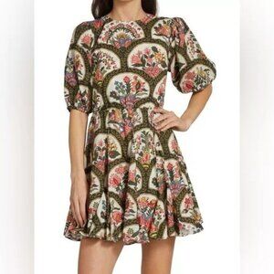 RHODE Molly Dress XS Color: Mushroom Floral Cotton, Size M